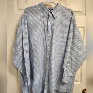 Stafford Men's White Shirt with Blue Accents